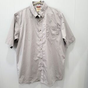 CLEARANCE!!💥 Wrangler authentic Button-Down Shirt size LT Short Sleeve Gray